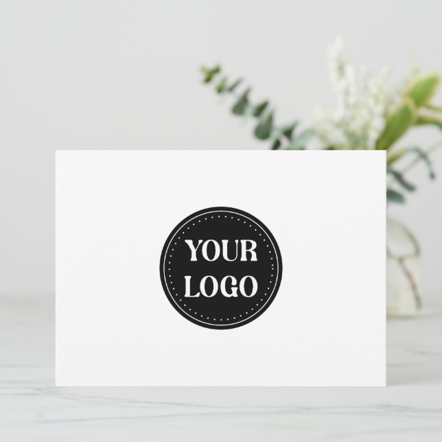 Stylish Black QR Code Design | Elegant Brand Holiday Card (Standing Front)