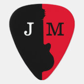 Stylish Black & Red Guitar Pick for Cool Guitarist (Front)