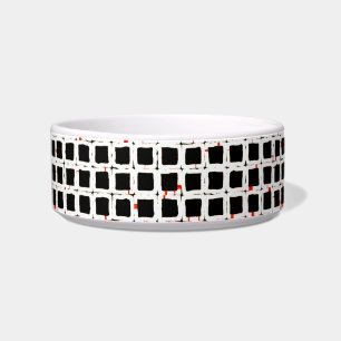 Stylish Black Red White Pattern Bowl