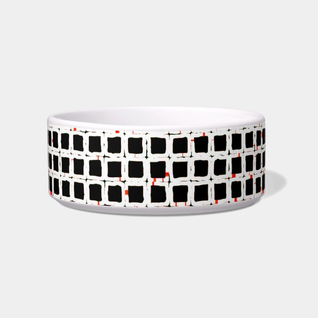 Stylish Black Red White Pattern Bowl (Front)