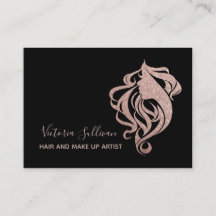 Stylish Black Rose Gold Glitter Makeup Artist Hair