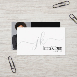 Stylish Black Script Realtor  Business Card
