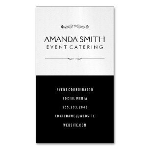 Stylish Black Subtle Wavy Pattern Magnetic Business Card