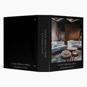 Stylish Black Vacation Rental Guest Guide Binder