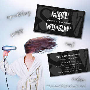 Stylish Black White and Grey with Monogram Modern Business Card