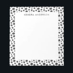 Stylish Black & White Animal Fur Pattern Notepad<br><div class="desc">Fun abstract black and white pattern painted with watercolor. Uneven black dots on a white background that looks like an animal fur pattern.  Cute feminine and modern graphic design.</div>