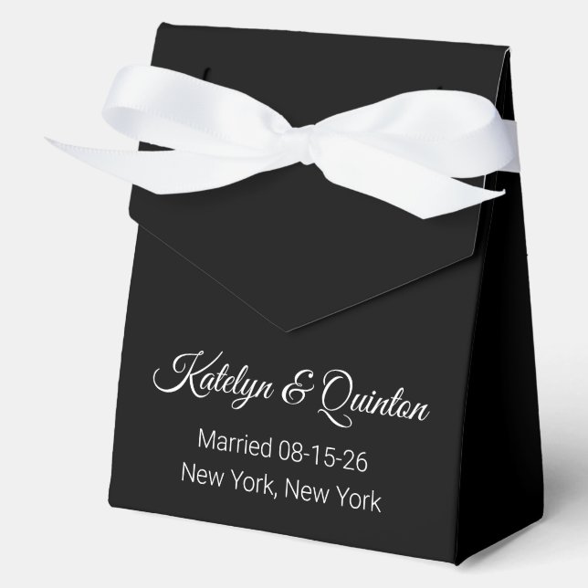 Stylish Black & White  Favor Box (Front)