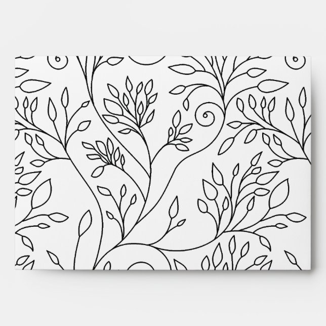 Stylish black white flowers Envelope (Front)