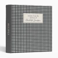 Stylish Black White Gingham Plaid Monogram Recipe