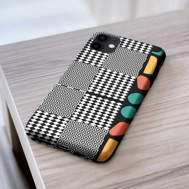 Stylish black & white Greek key colourful Abstract Case-Mate iPhone Case (Creator Uploaded)