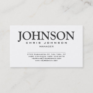 Stylish Black & White Grey Manager Business Card
