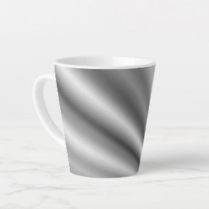 Stylish Black White Grey Silver Pattern Latte Mug