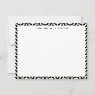 Stylish Black White Line Art Personalized Name Card