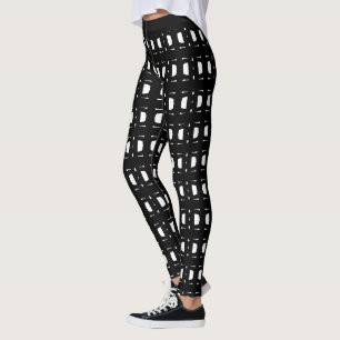 Stylish  Black & White Modern Pattern Leggings
