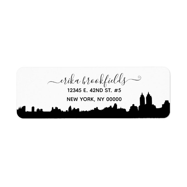 Stylish Black White New York  Return Address (Front)