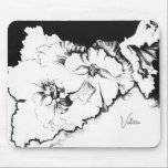 Stylish Black & White Original Stipple Art Floral Mouse Pad<br><div class="desc">Brighten your workspace with this mousepad,  featuring an original fine art stippled ink illustration of gladiolas. Black and white pointillism dot illustration. Personalize with custom message or name. Perfect for everyday use at home or office workspace. Great gardener gift and more. Original art by Reedstudio.</div>