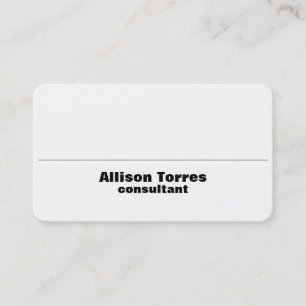 Stylish Black & White Plain Creative Modern Business Card