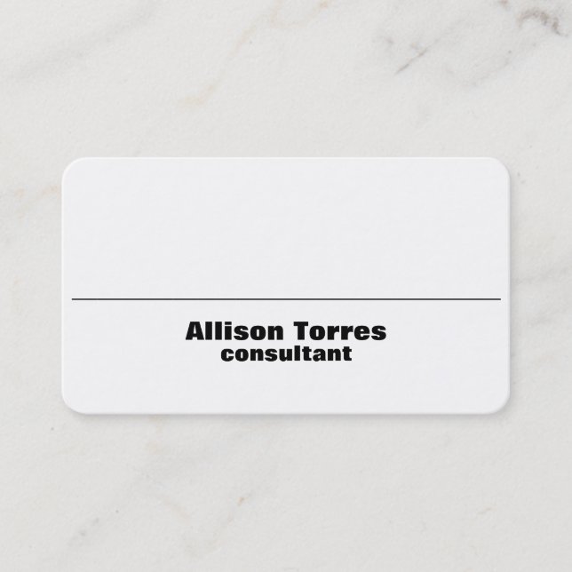 Stylish Black & White Plain Creative Modern Business Card (Front)