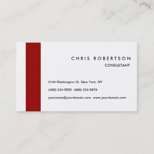 Stylish Black White Red Stripe Chic Business Card