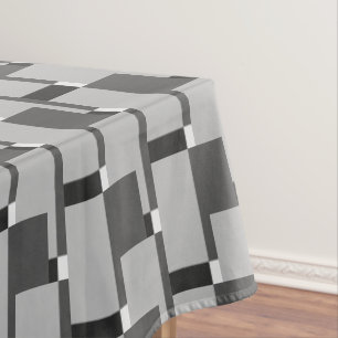 Stylish Black White Silver Grey Pattern Tablecloth