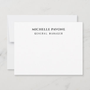Stylish Black & White Simple Plain Professional Card