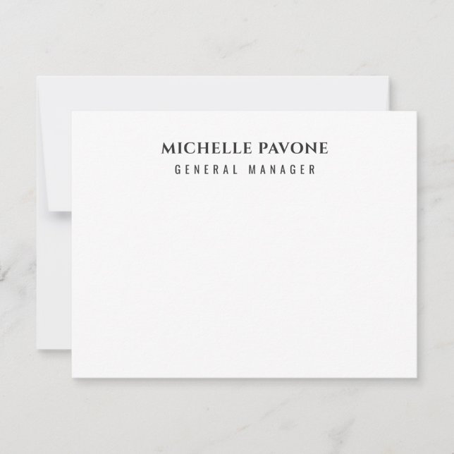 Stylish Black & White Simple Plain Professional Card (Front)