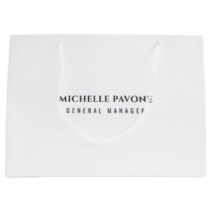 Stylish Black & White Simple Plain Professional Large Gift Bag