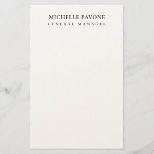 Stylish Black & White Simple Plain Professional Stationery