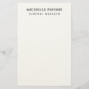 Stylish Black & White Simple Plain Professional Stationery
