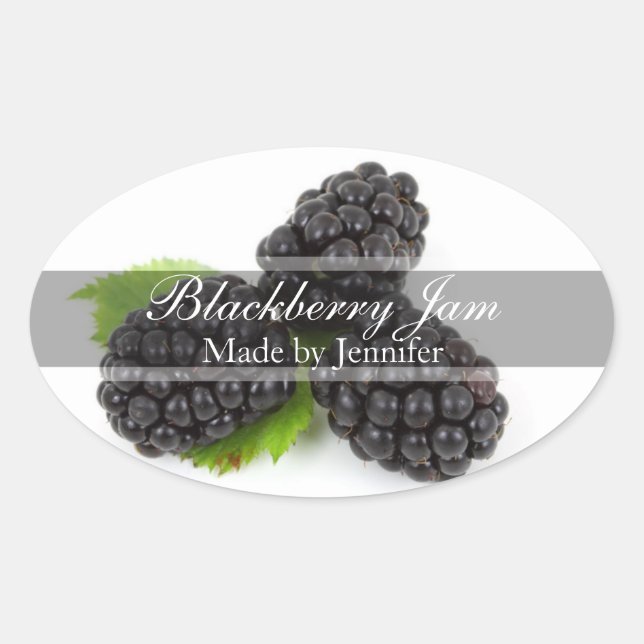 Stylish Blackberry Canning Label Sticker (Front)