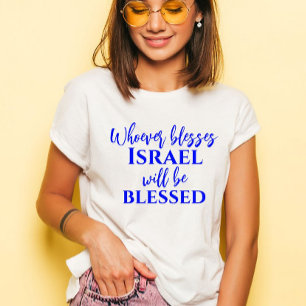 Stylish Bless Israel Christian Scripture T-Shirt
