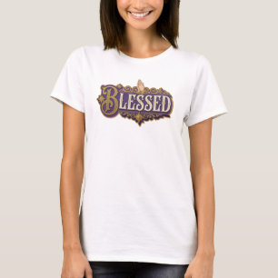 Stylish BLESSED 2D Statement Design T-Shirt
