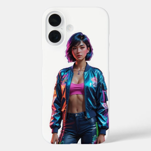 Stylish Bloom iPhone 16 Case (Back)