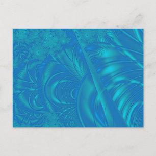 Stylish Blue Abstract Pattern. Fractal Art. Postcard