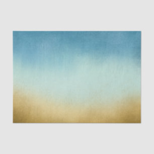 Stylish Blue and Gold Ombre Tissue Paper