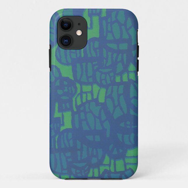Stylish Blue and Green Abstract Bubbles Design Case-Mate iPhone Case (Back)