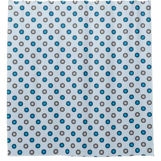 Stylish Blue and Silver Polka Dot Pattern (Front)