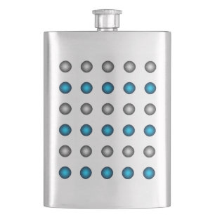 Stylish Blue and Silver Polka Dot Pattern Hip Flask