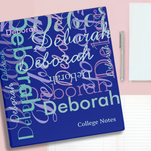 Stylish blue colour modern typography College Binder