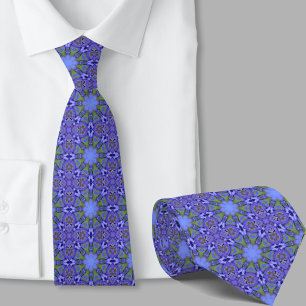 Stylish blue geometric retro pattern tie