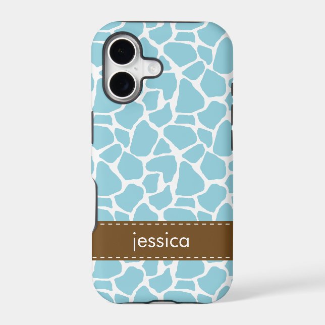 Stylish Blue Giraffe Pattern (Back)