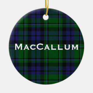 Stylish Blue & Green MacCallum Tartan Plaid Ceramic Ornament