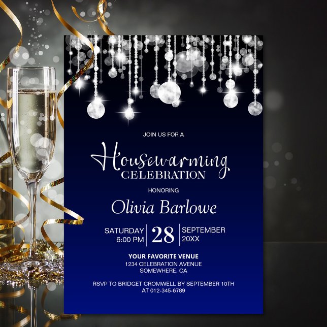 Stylish Blue Housewarming Party Invitation (Creator Uploaded)