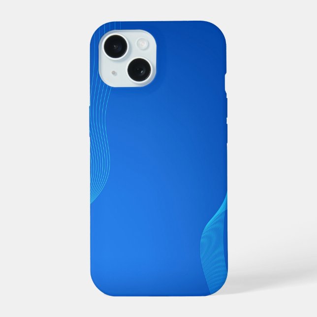 Stylish Blue leather iPhone 15 Case (Back)