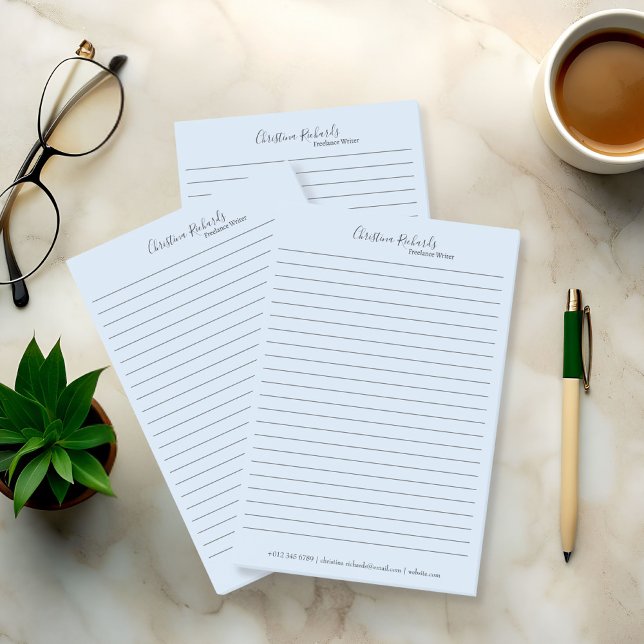 Stylish Blue Minimalist Post-it Notes (Creator Uploaded)