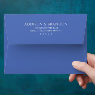 Stylish Blue Modern Wedding Envelope