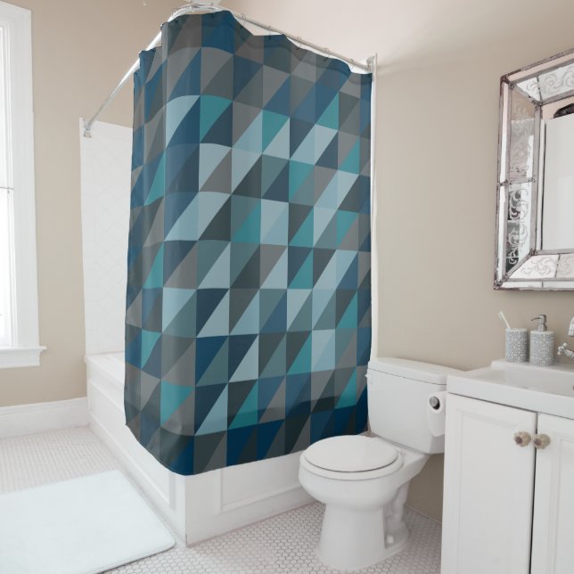 Stylish Blue Ombre Modern Geometric Pattern (In Situ)