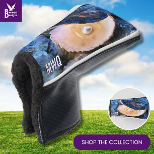 Stylish Blue Pearl Oyster Monogram Golf Head Cover