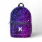 Stylish Blue Pink Neon Space Milky Way Initial