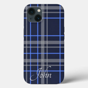 Stylish Blue Plaid  iPhone 13 Case